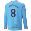 Officiële Voetbalshirt Manchester City Gundogan 8 Thuis 2022-23 Lange Mouw - Heren